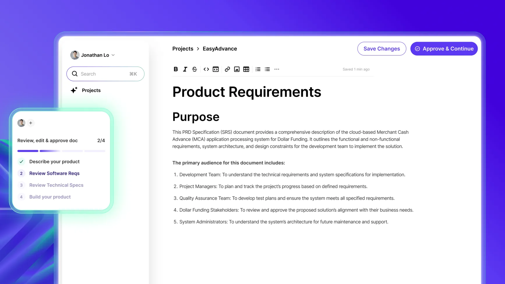 Blitzy core product UI showing AI-driven software-build flows