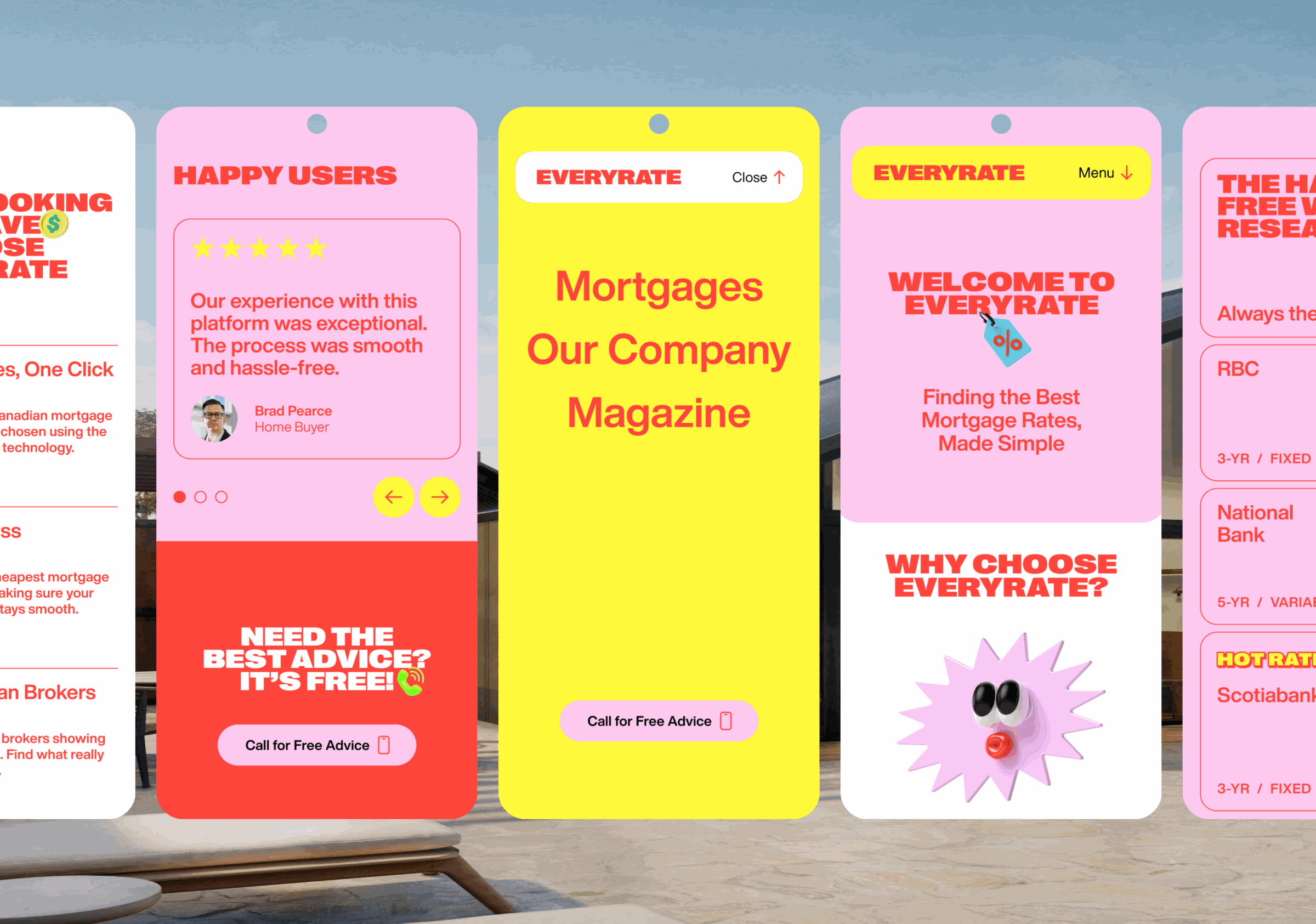 Everyrate product interface making mortgage comparison simple