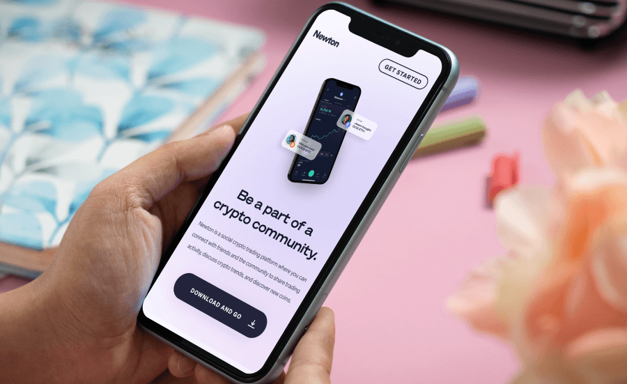 Newton — app and marketing design for Canada's no-fee crypto platform