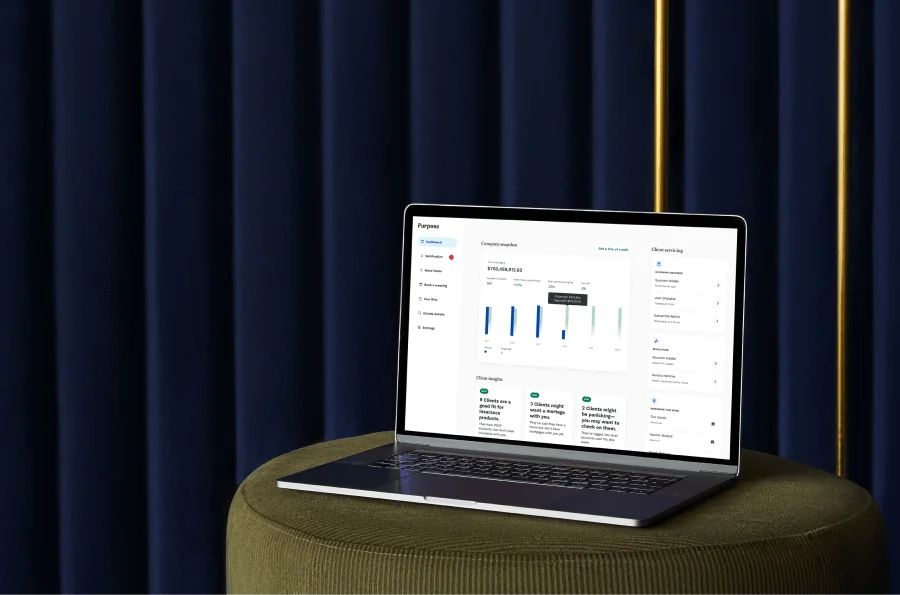 Laptop with Purpose unlimited interface on the screen